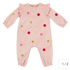 Mud Pie Holiday Polka Dot Onsie (9-12 mos)